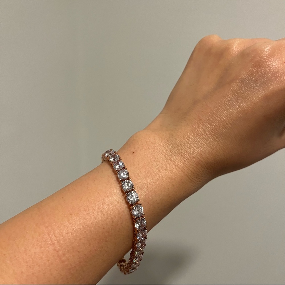 NEW Diamonique Sterling Silver Tennis Bracelet